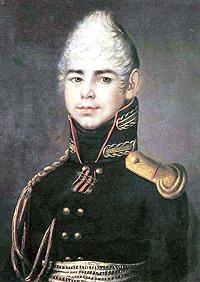 Портрет поручика лейб-гвардии Семеновского полка П.Г. Бибикова. Неизвестный художник. 1804-1805.