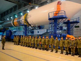 Пуск ракеты среднего класса «Союз-2.1Б» со спутником «Глонасс-М» с космодрома Плесецк