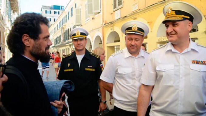 Экипаж фрегата Черноморского флота «Адмирал Макаров» принял участие в мероприятиях «Русской недели» на греческом острове Корфу