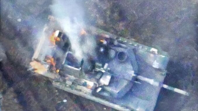 Вооружёнными Силами России уничтожен американский танк «Абрамс».